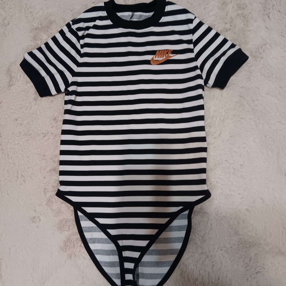 Nike Striped Black and White Bodysuit